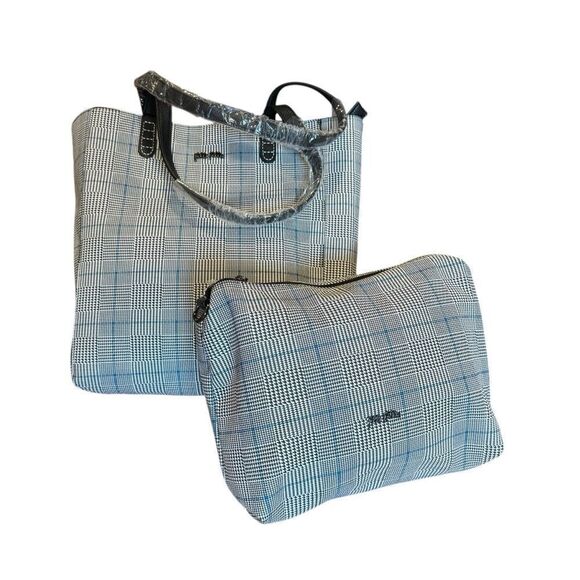 Folli Follie Black and White Checkered Plaid Tote Bag - Picture 2 of 7
